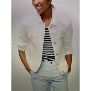 NWT J.Crew Factory small white classic jean jacket
